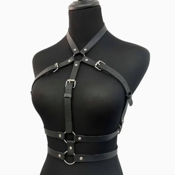 PU Leather Buckle Double Layer Harness Belt - Picture 2 of 5